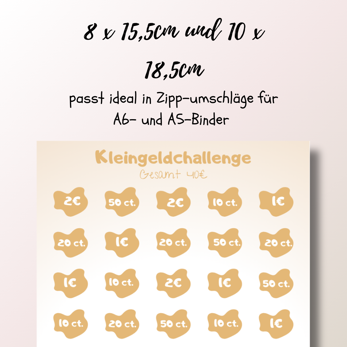 Kleingeldchallenge - Druckvorlage zum Download