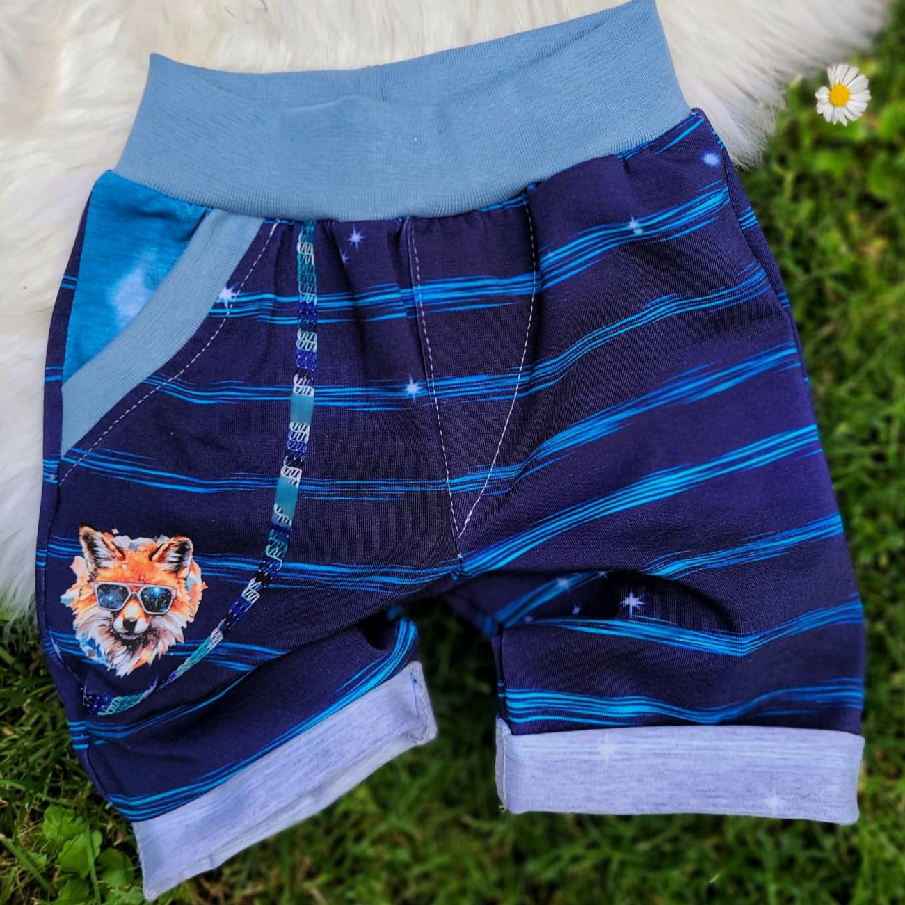 Shorts - Gr. 92 - Blau gestreift (Cool Fox)