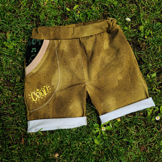 Shorts - Gr. 110 - Denim-Senf "Cool Summer"