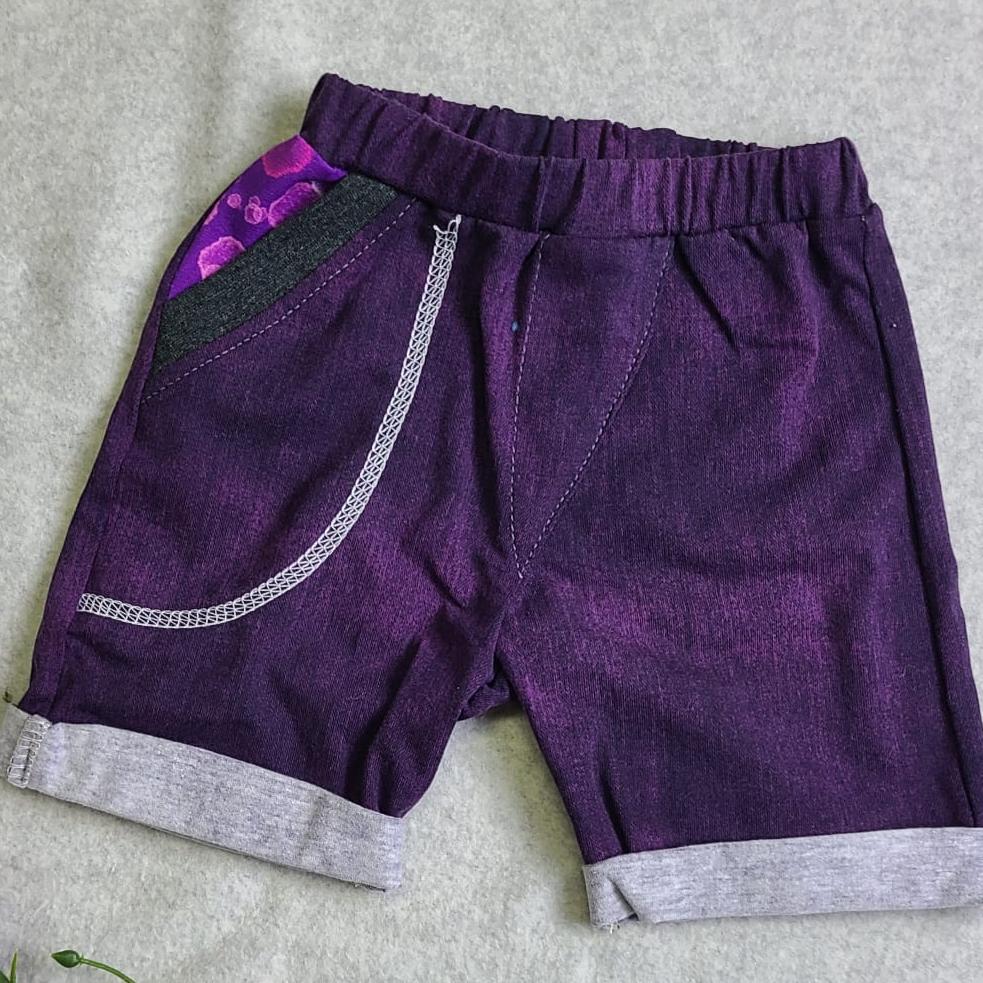 Shorts - Gr. 86 - Jeansoptik Lila (altes Modell)