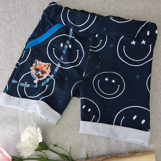 Shorts - Gr. 98 - Blue Smiley (Cool Fox)