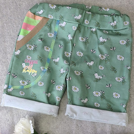 Shorts - Gr. 98 - Vögelchen Mint (Choose to be Happy)