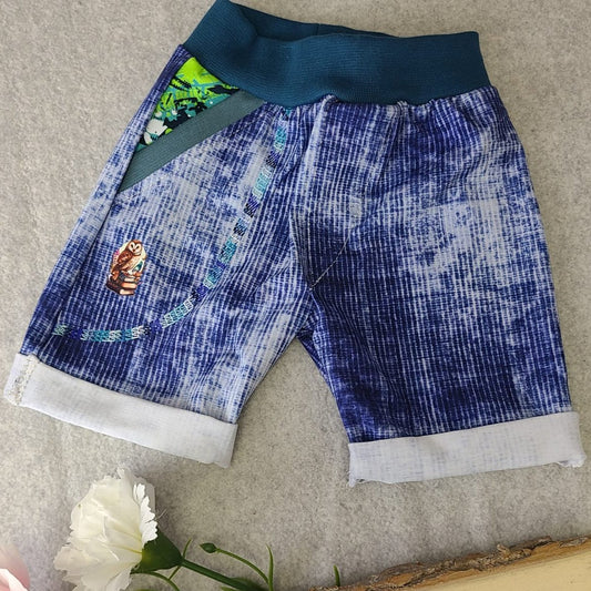 Shorts - Gr. 86 - Jeansoptik Blau (Eule)