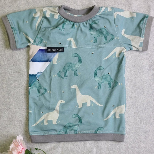 Basicshirt Gr. 86 - Dino Aquarell Mint